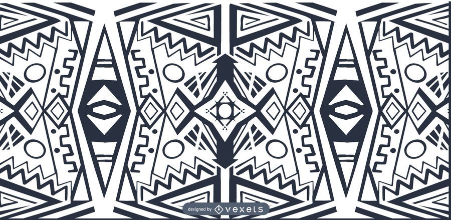 Estilo africano preto branco padrão Estilo africano preto branco padrão