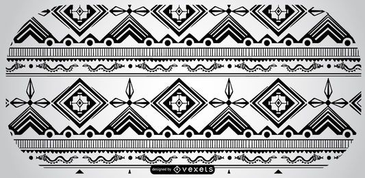 Design de padrão asteca preto e branco