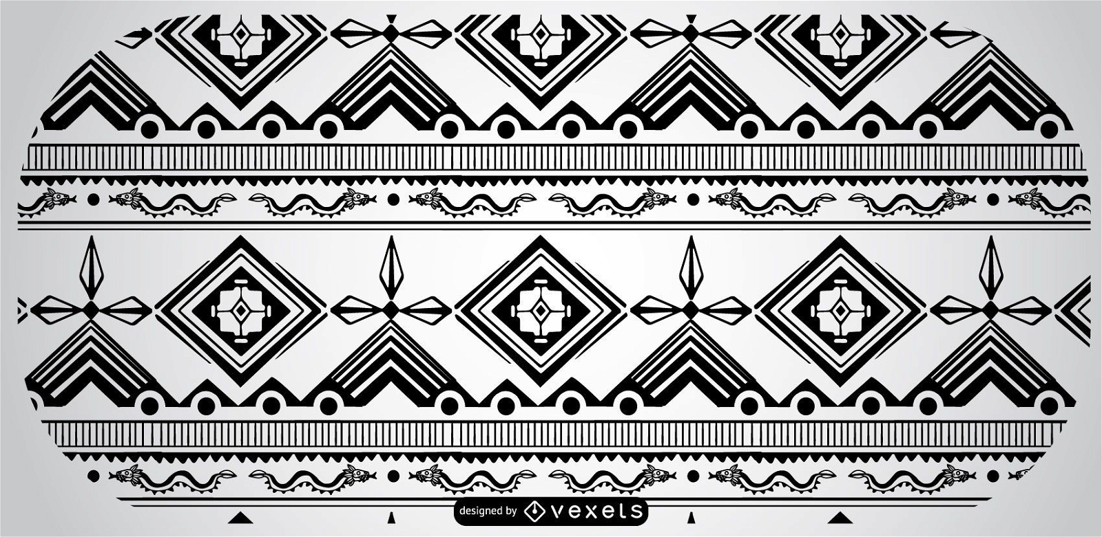 Black White Aztec Pattern Design