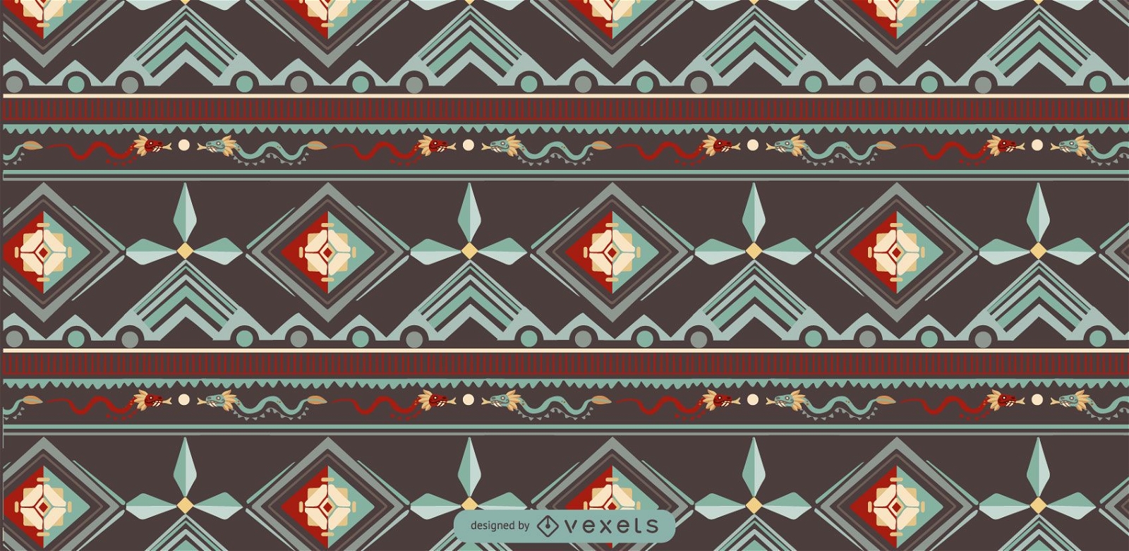 Design de padrão indígena asteca