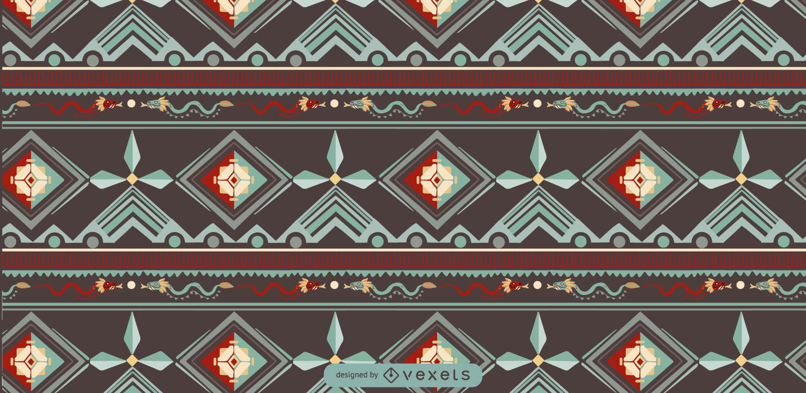 Diseño de patrón indígena azteca