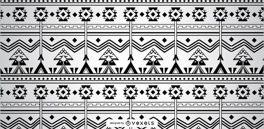 Geomtetrisches Schwarz-Weiß-Aztekenmuster