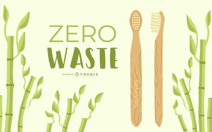 Zero Waste Design de escova de dentes de madeira Zero Waste Design de escova de dentes de madeira