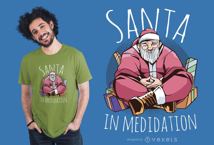 Santa Meditation T-Shirt Design Santa Meditation T-Shirt Design