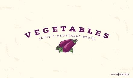 Modelo de logotipo de berinjela vegetal