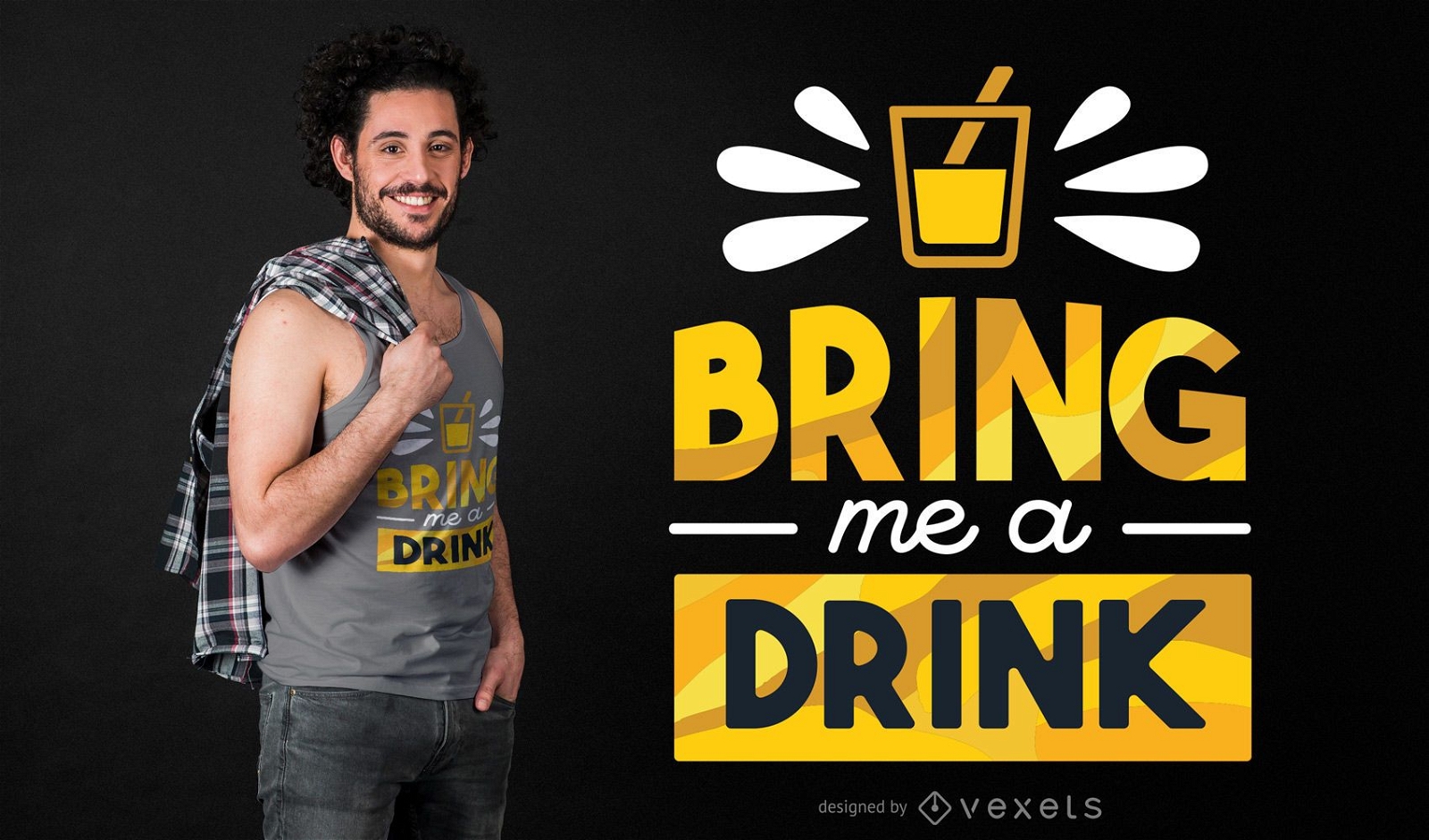 Design de camiseta para bebida