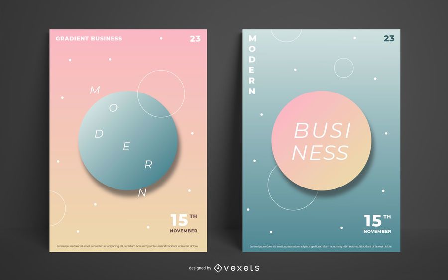 Abstract Gradient Business Poster Set Abstract Gradient Business Poster Set