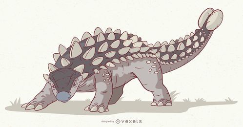 Ilustração do dinossauro anquilossauro