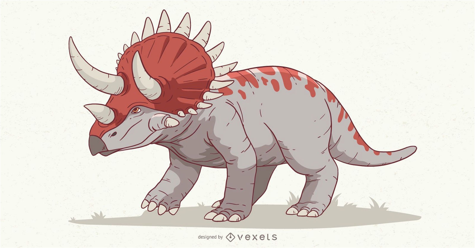 Ilustraci?n de dinosaurio triceratops