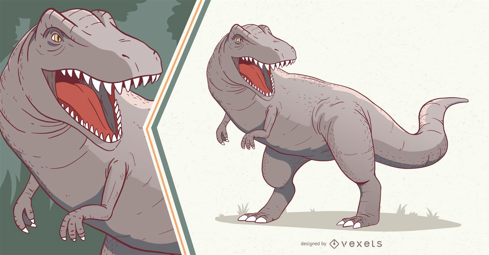 Ilustración de dinosaurio T-rex
