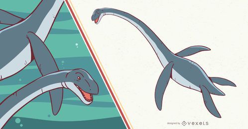Plesiosaurus dinosaur illustration Plesiosaurus dinosaur illustration