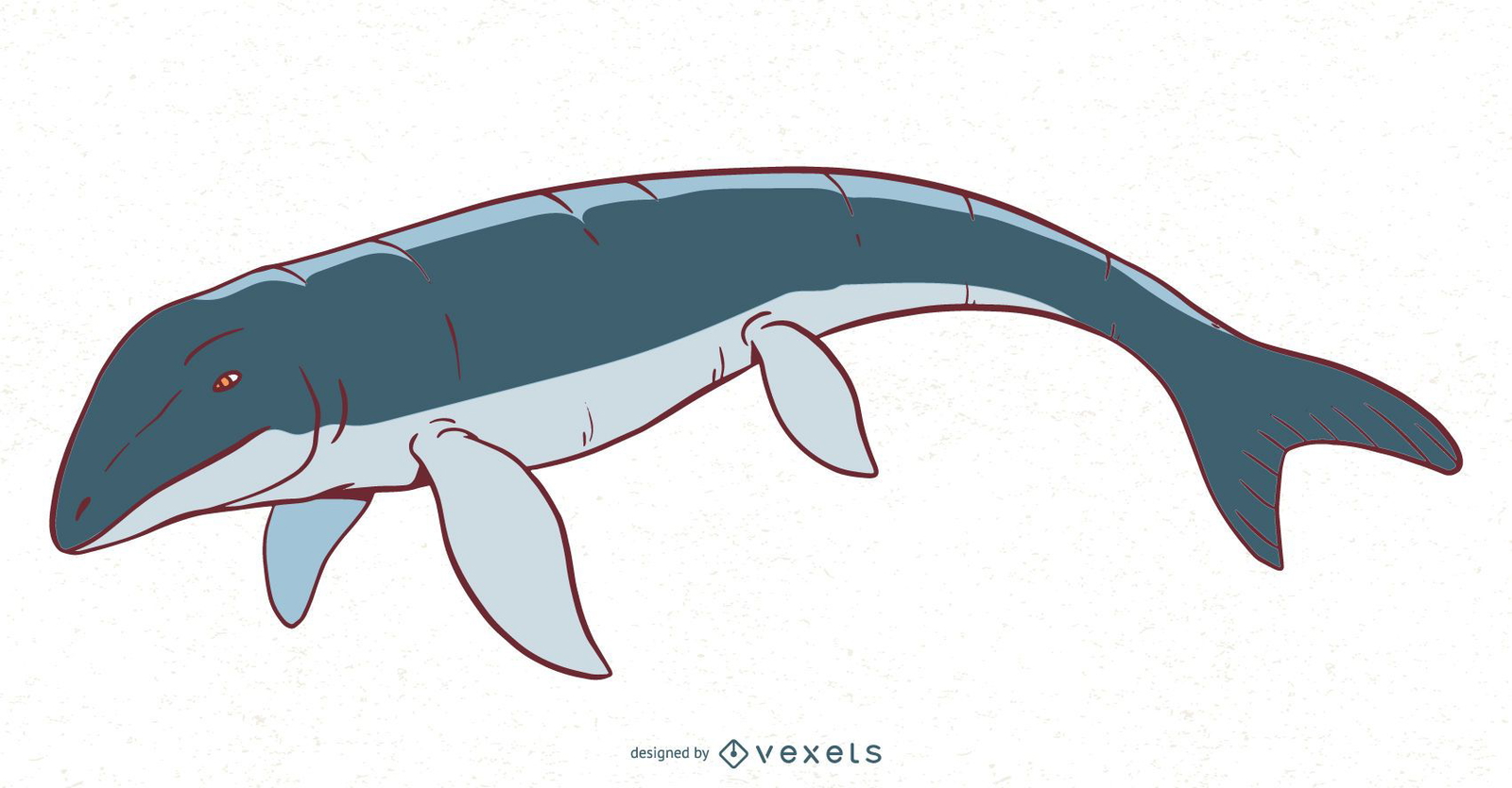 Diseño de ilustración de animales de dinosaurio Mosasaurus