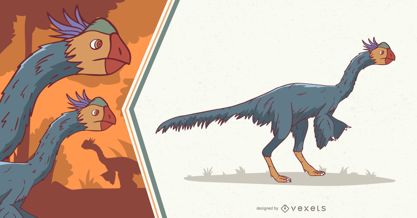 Feathered Dinosaur Illustration