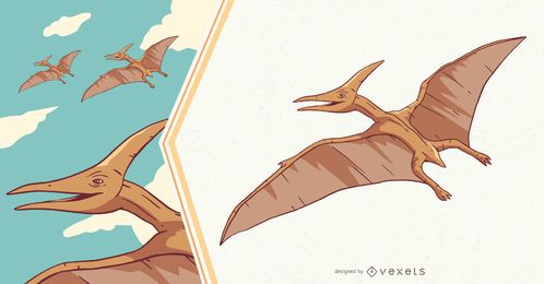 Ilustração do dinossauro Pteranodon