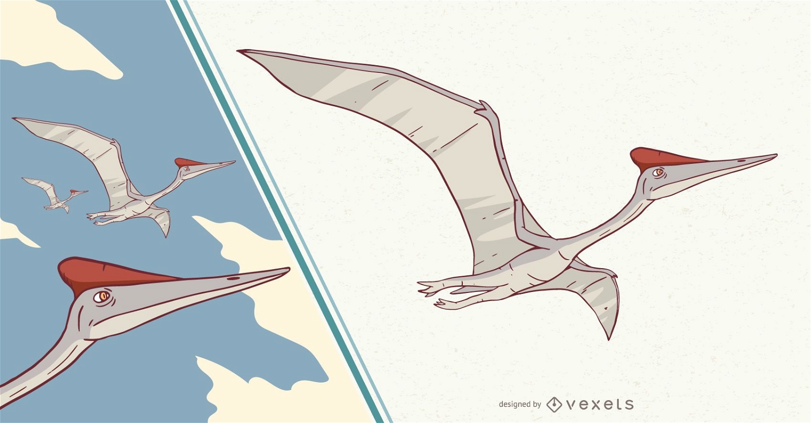 Ilustración de dinosaurio pterodáctilo