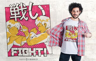 Design de t-shirt de luta de anime Design de t-shirt de luta de anime