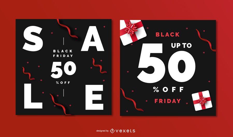 Conjunto de banners editables de viernes negro Conjunto de banners editables de viernes negro