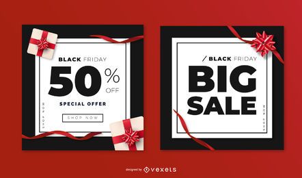 Plantillas de banner de rebajas de viernes negro Plantillas de banner de rebajas de viernes negro