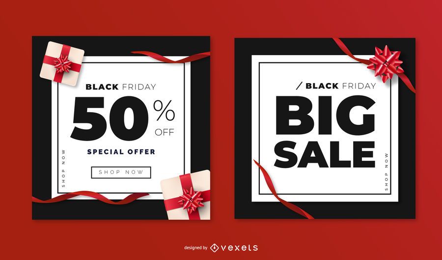 Plantillas de banner de rebajas de viernes negro Plantillas de banner de rebajas de viernes negro