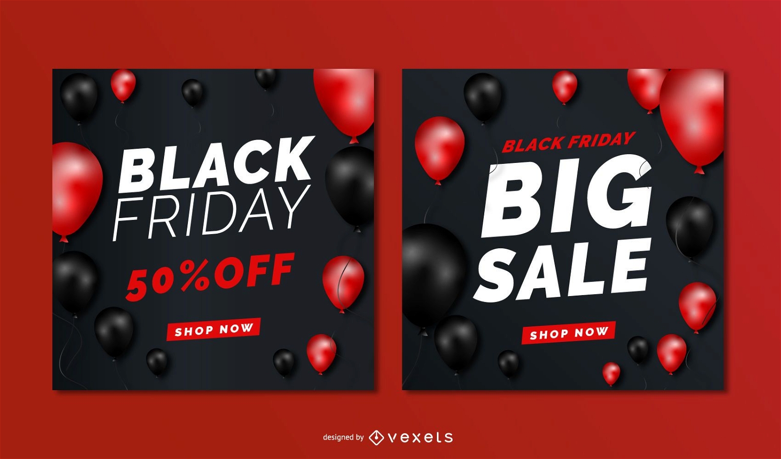 Black friday sale balloons banners