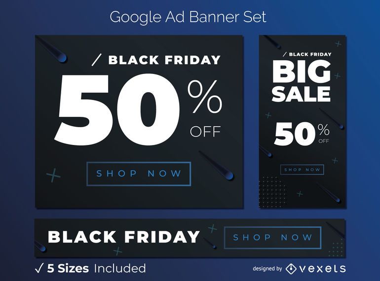 Black Friday Google Ads Banner Set Black Friday Google Ads Banner Set