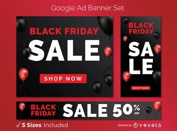 Pacote de banners do Google Ads da Black Friday