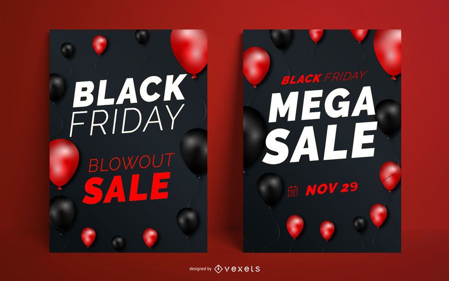 Black Friday Sale Poster Design Set Black Friday Sale Poster Design Set