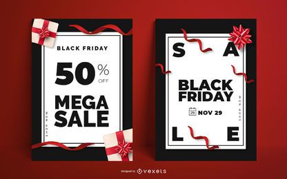 Conjunto de pôsteres editáveis da Black Friday Sale