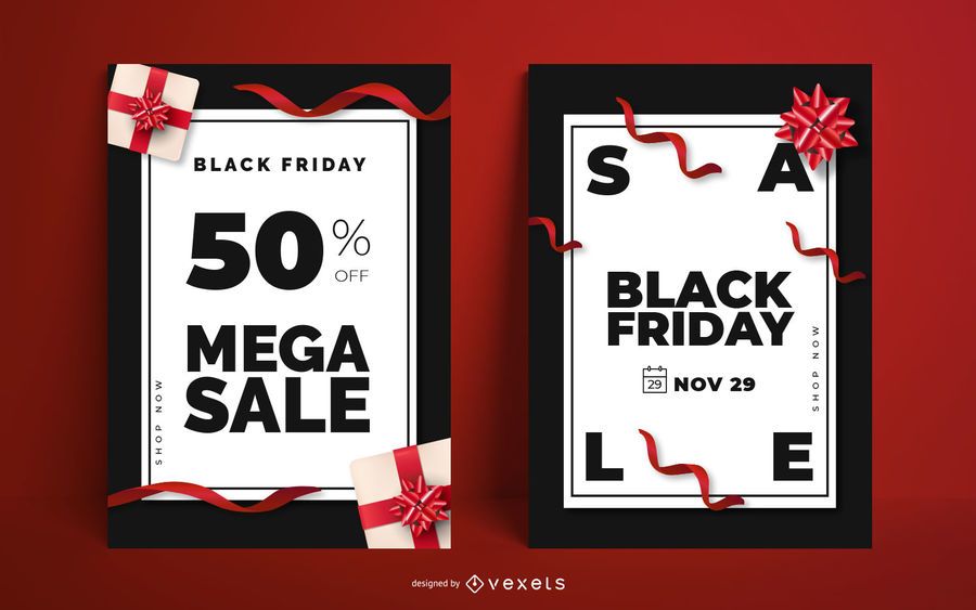 Black Friday Sale Editable Poster Set Black Friday Sale Editable Poster Set