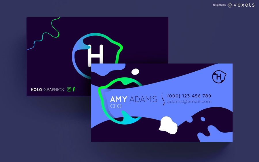Abstract liquid shapes business card Abstract liquid shapes business card