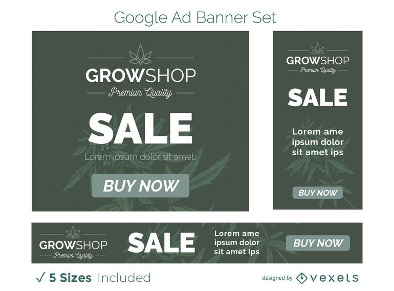 Grow shop ad banner set Grow shop ad banner set