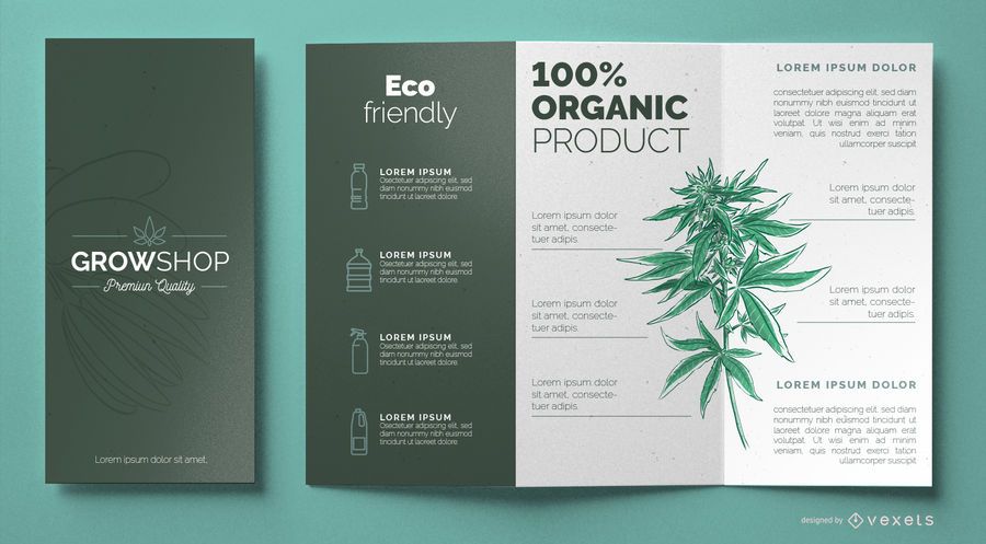 Plantilla de folleto de Grow Shop Plantilla de folleto de Grow Shop