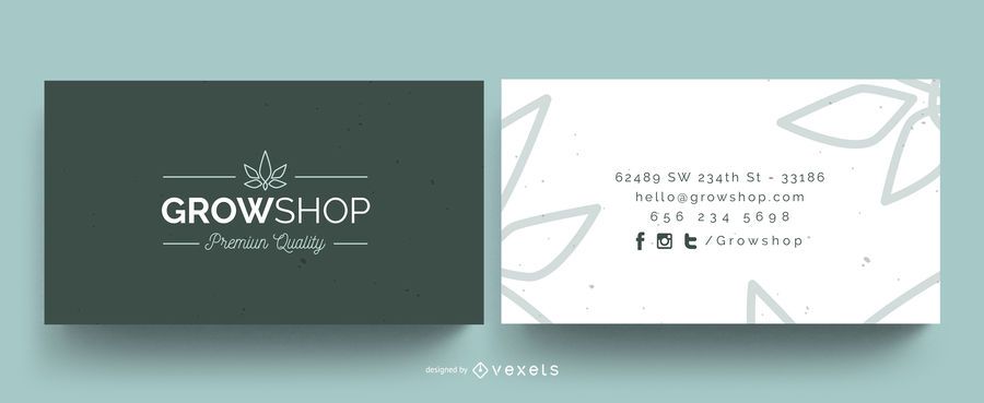 Tarjeta de visita de Grow Shop Tarjeta de visita de Grow Shop