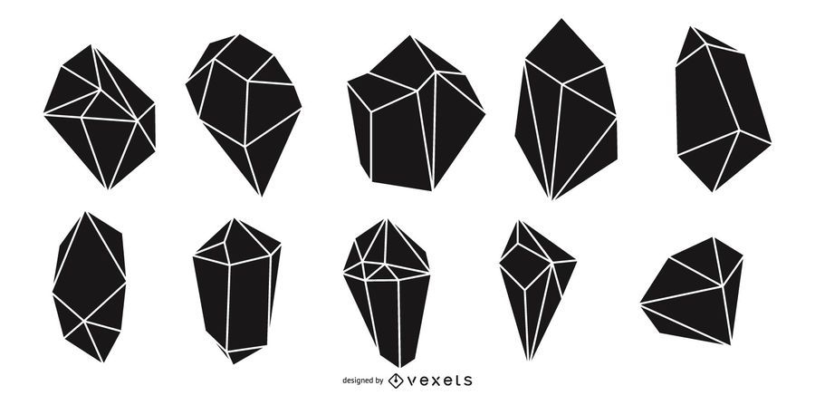 Download Crystals silhouette pack - Vector download