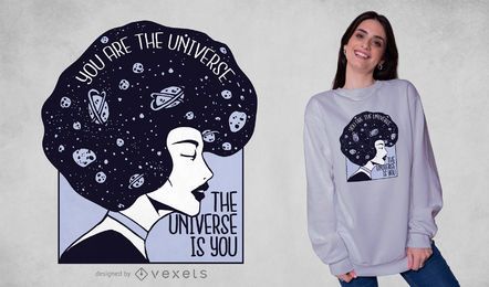 Diseño de camiseta de chica universo Diseño de camiseta de chica universo