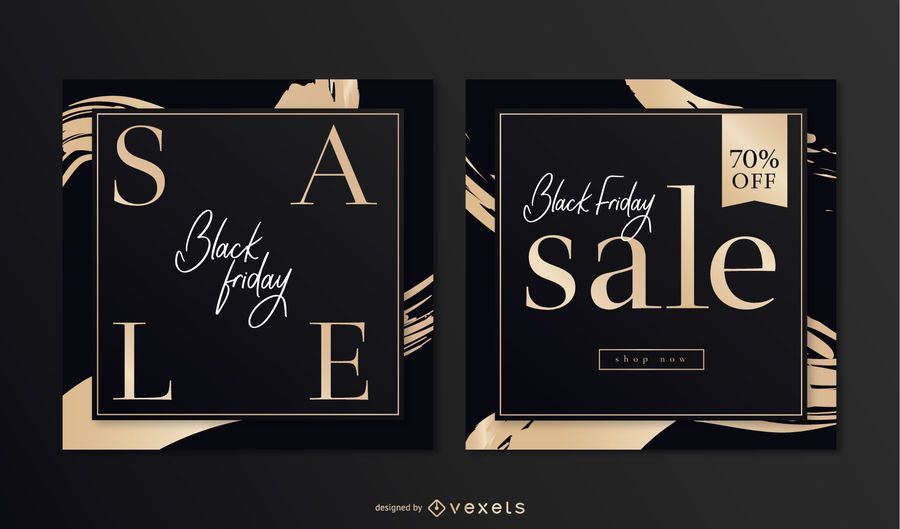 Elegante conjunto de banners cuadrados de viernes negro Elegante conjunto de banners cuadrados de viernes negro