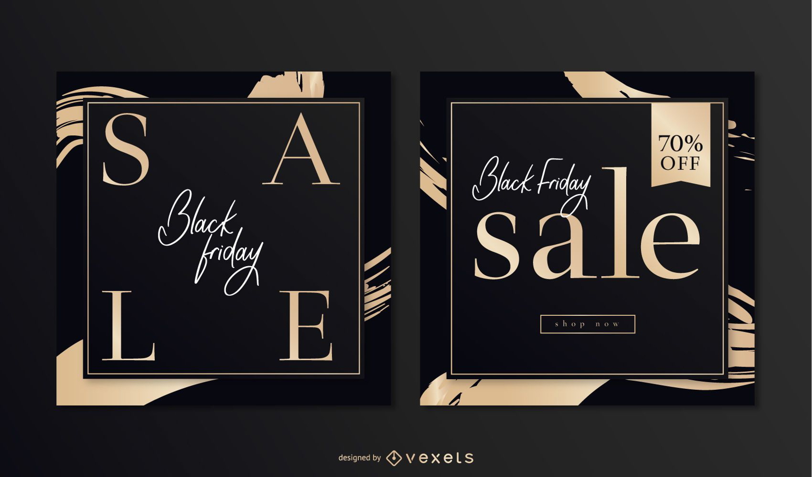 Elegantes Black Friday Square Banner Set