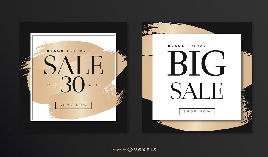 Elegant Black Friday Square Design Set Elegant Black Friday Square Design Set