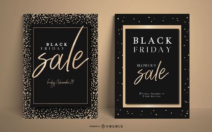 Elegant Black Friday Sale Poster Set Elegant Black Friday Sale Poster Set