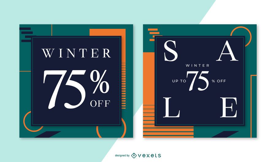Winter Sale Square Banner Set Winter Sale Square Banner Set
