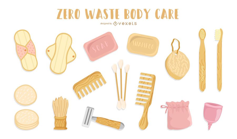Paquete de diseño de elementos naturales para el cuidado del cuerpo Paquete de diseño de elementos naturales para el cuidado del cuerpo