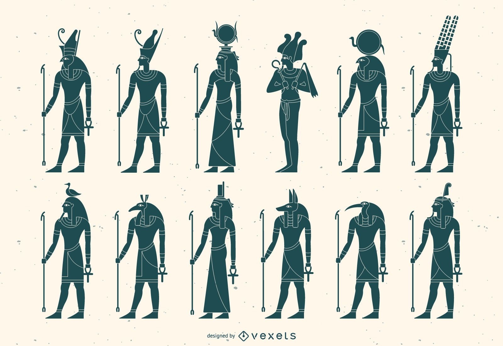 Силуэты египетских богов