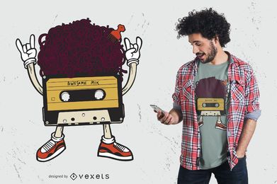 Design de t-shirt de fita cassete afro retrô Design de t-shirt de fita cassete afro retrô