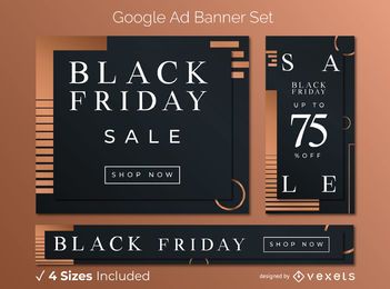 Black friday elegant ad banner set