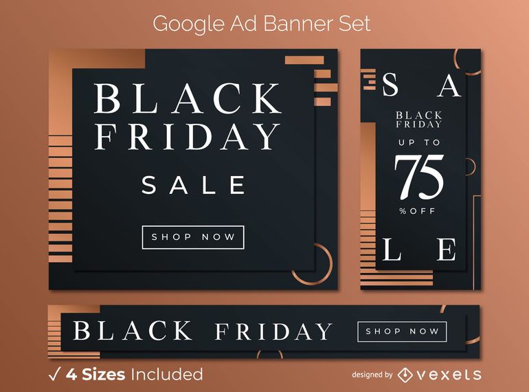 Schwarzer Freitag elegantes Werbebannerset Schwarzer Freitag elegantes Werbebannerset