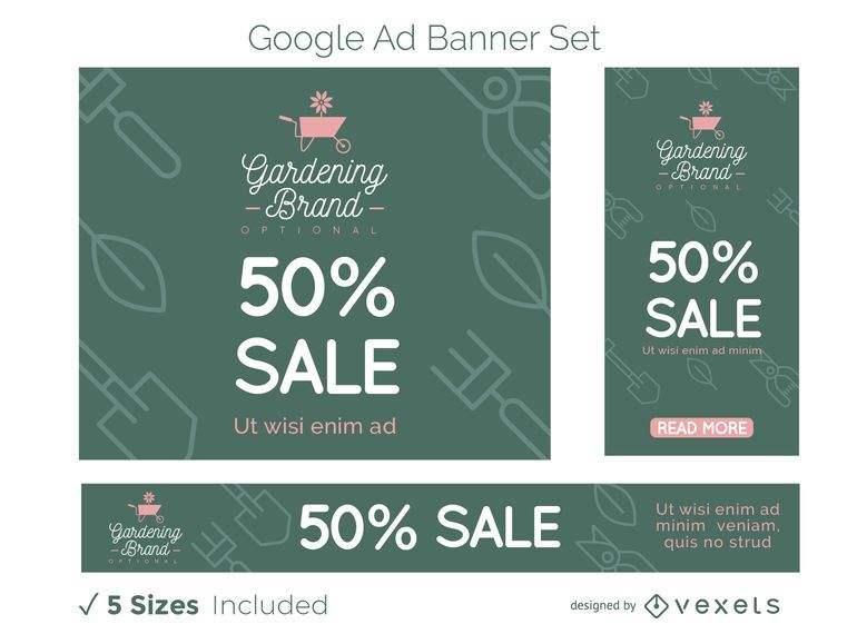 Gartenarbeit-Geschäft Google Ads Banner Set Gartenarbeit-Geschäft Google Ads Banner Set
