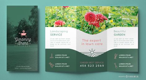 Garten Business Broschüre Vorlage Vektor Download