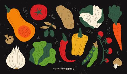 Conjunto de ilustraciones de verduras Conjunto de ilustraciones de verduras