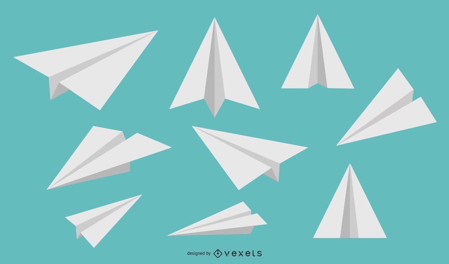 Conjunto de vetores de aviões de papel Conjunto de vetores de aviões de papel