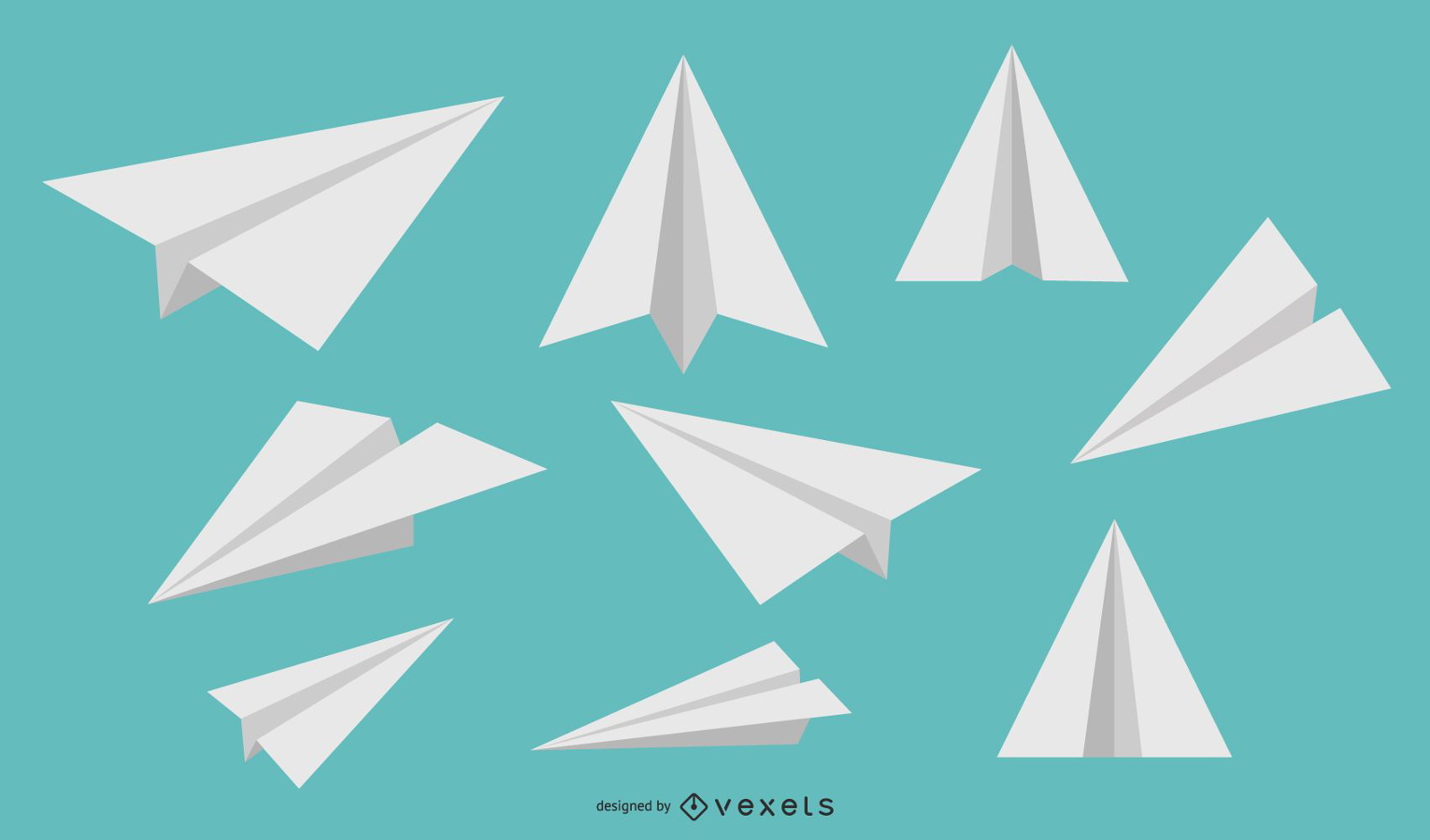Paper airplanes vector set